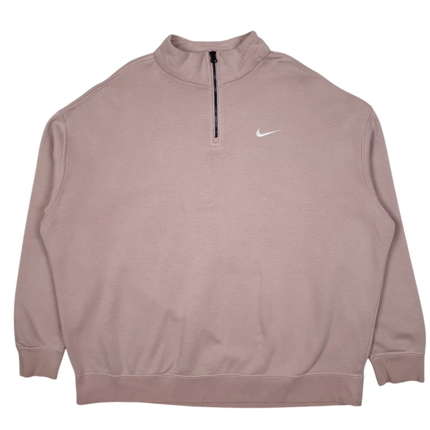 Womens Pink Nike Oversized Baggy Quarter Zip Jumper