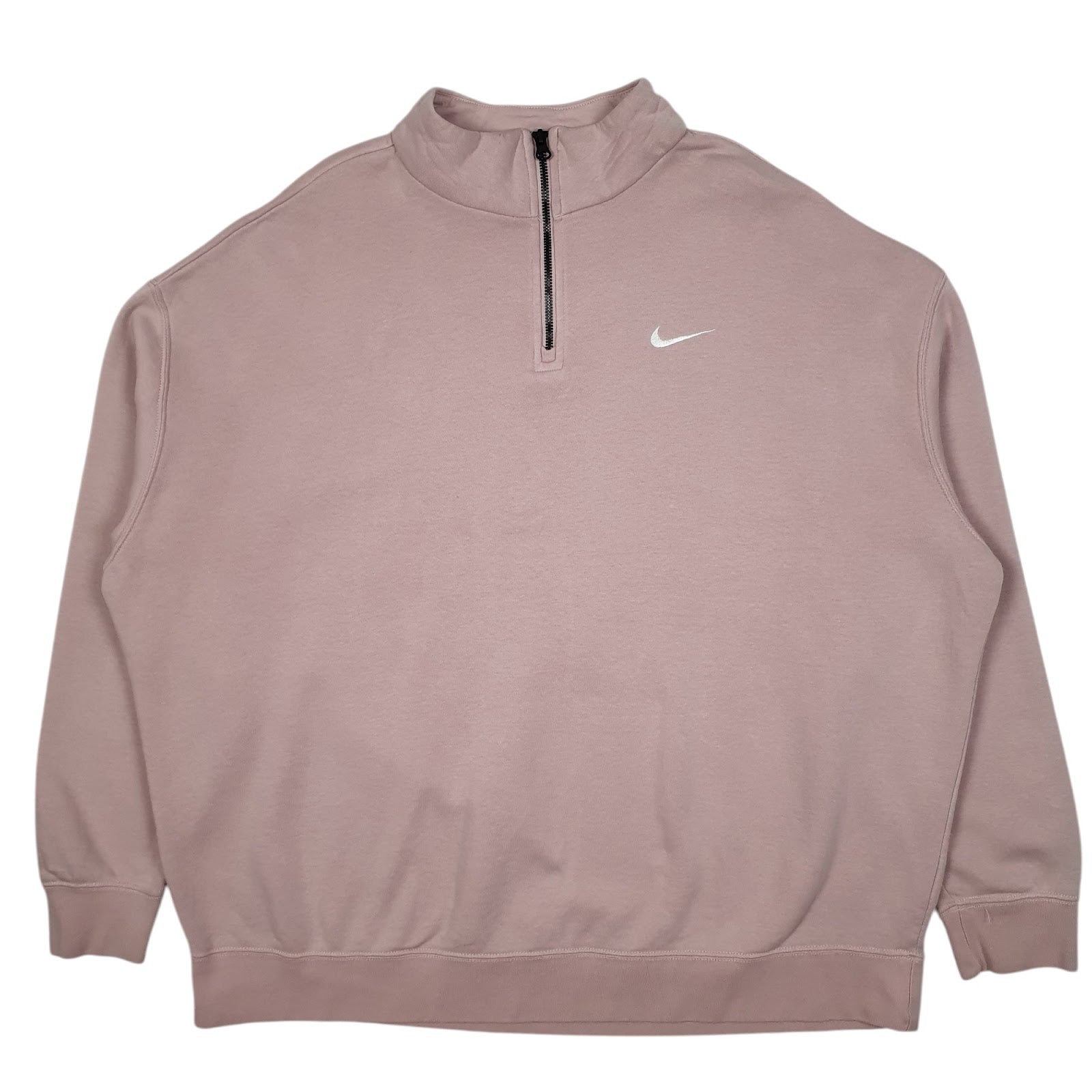 Womens Pink Nike Oversized Baggy Quarter Zip Jumper