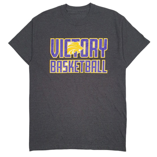 Mens Grey Unbranded Victory Basketball Short Sleeve T Shirt