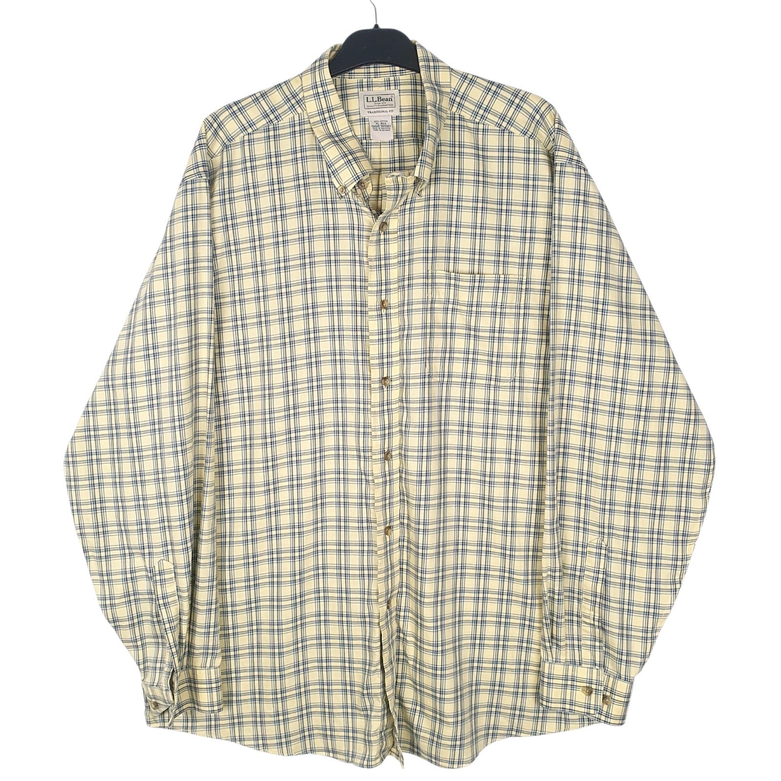 Mens Yellow L.L.Bean  Long Sleeve Shirt