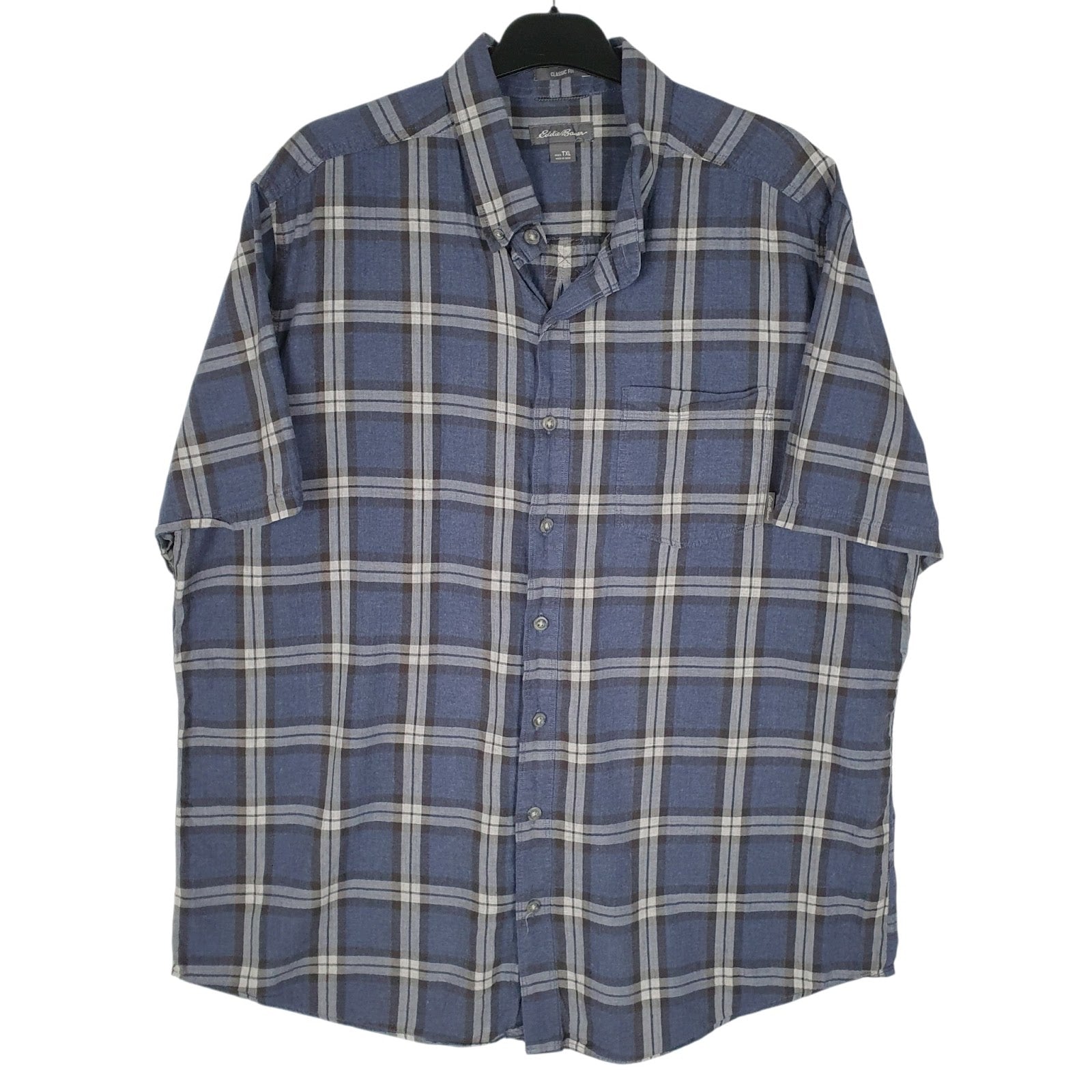 Mens Blue Eddie Bauer  Short Sleeve Shirt