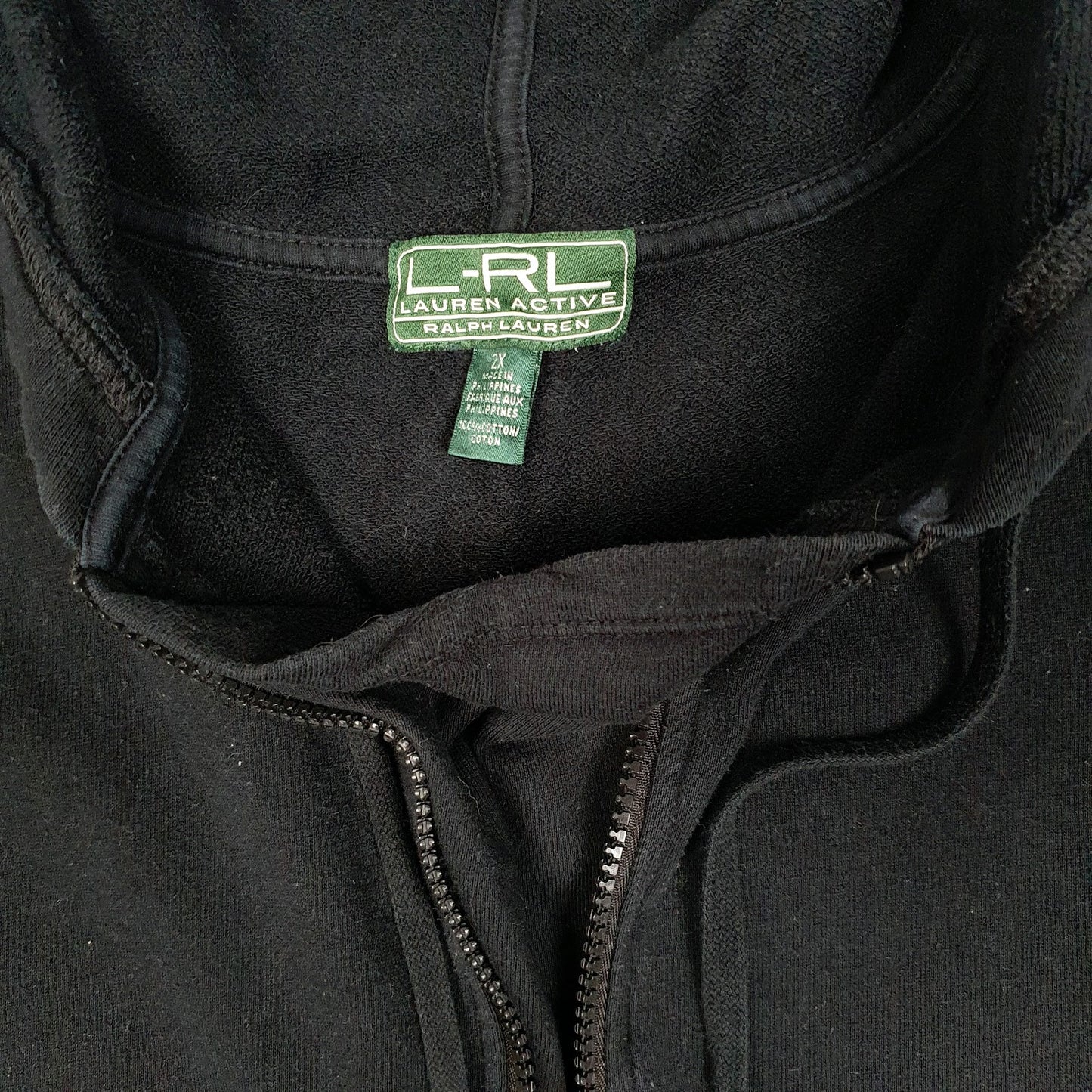 Womens Black Ralph Lauren Quarter Zip Active Hoodie Jumper