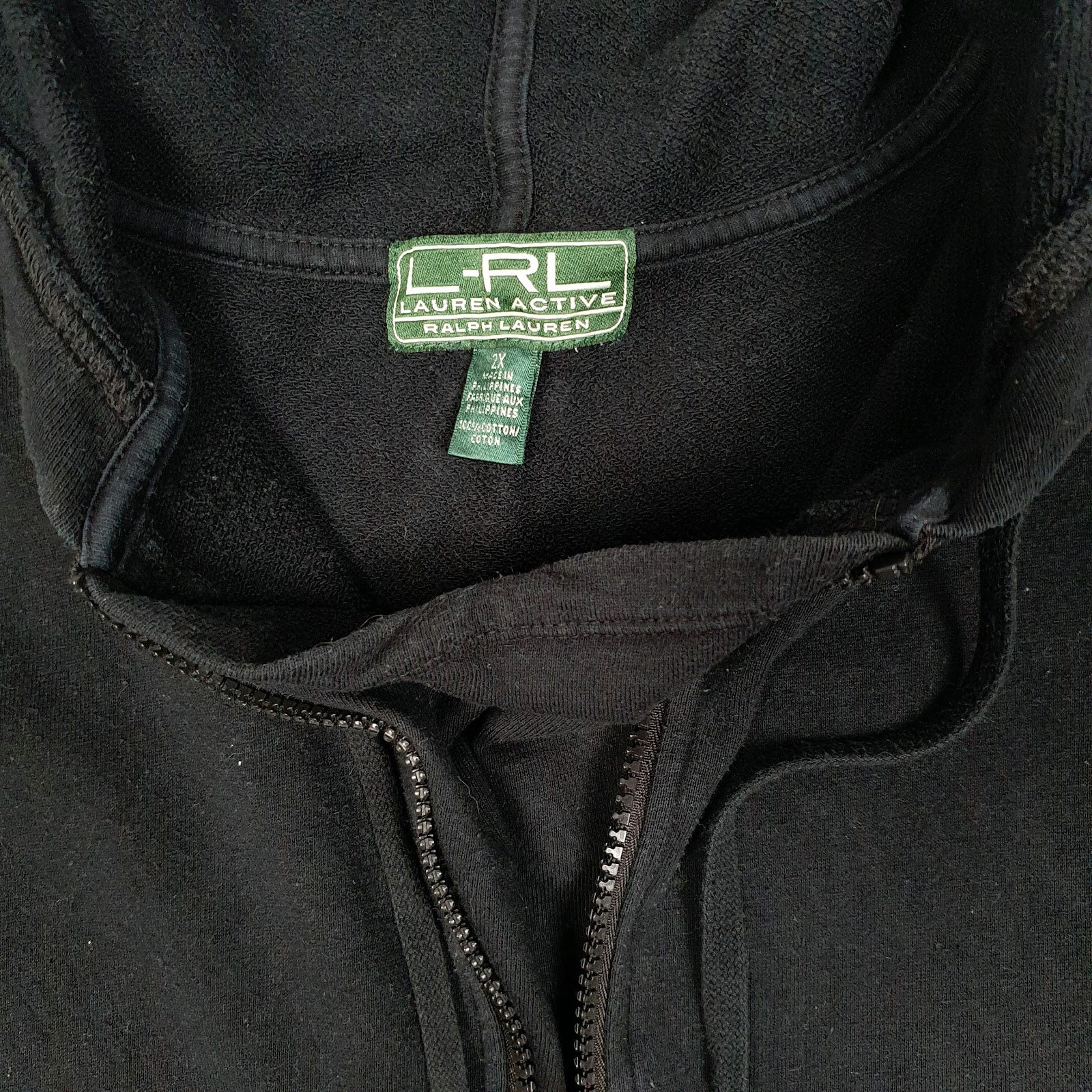 Womens Black Ralph Lauren Quarter Zip Active Hoodie Jumper