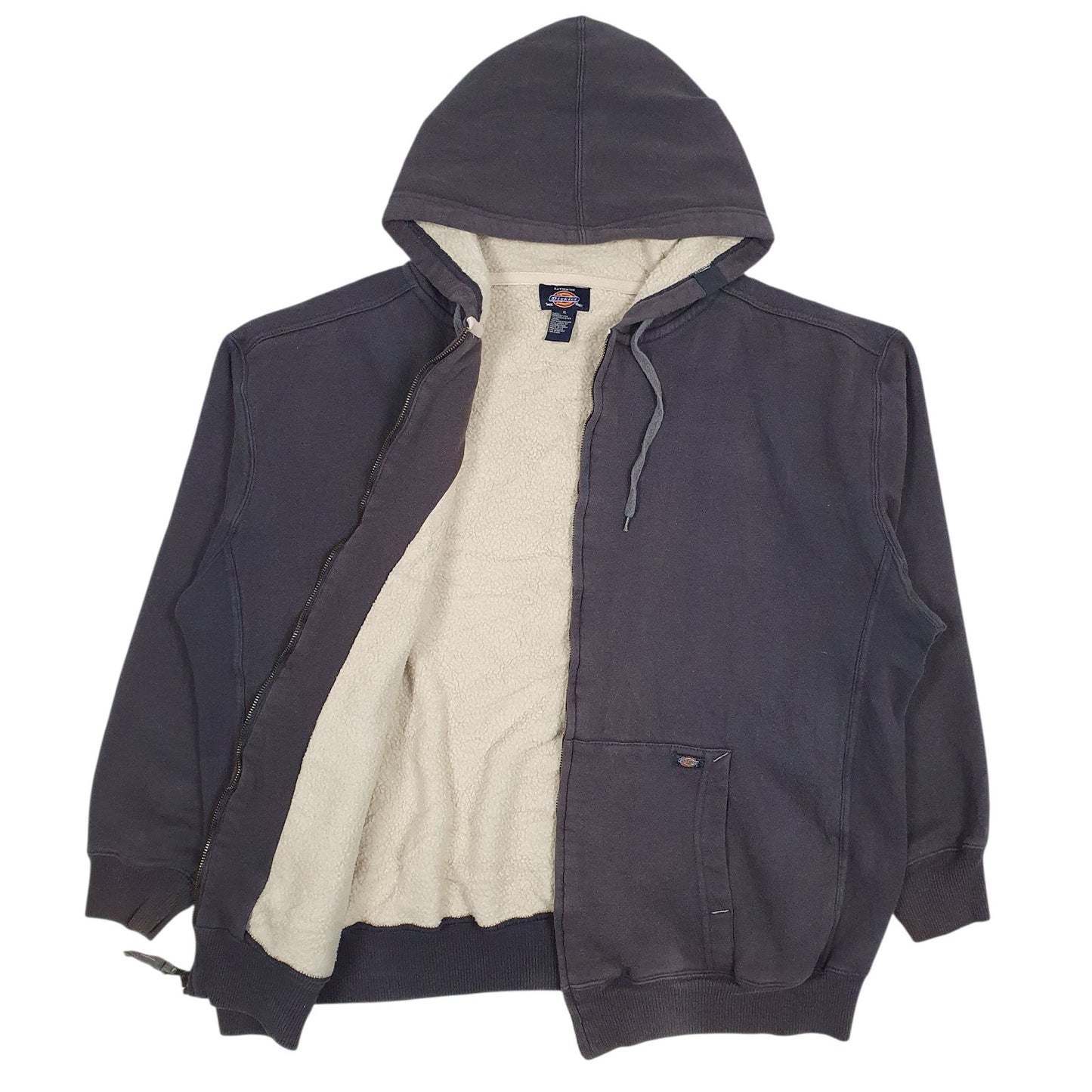 Mens Grey Dickies Fleece Lined Full Zip Jumper