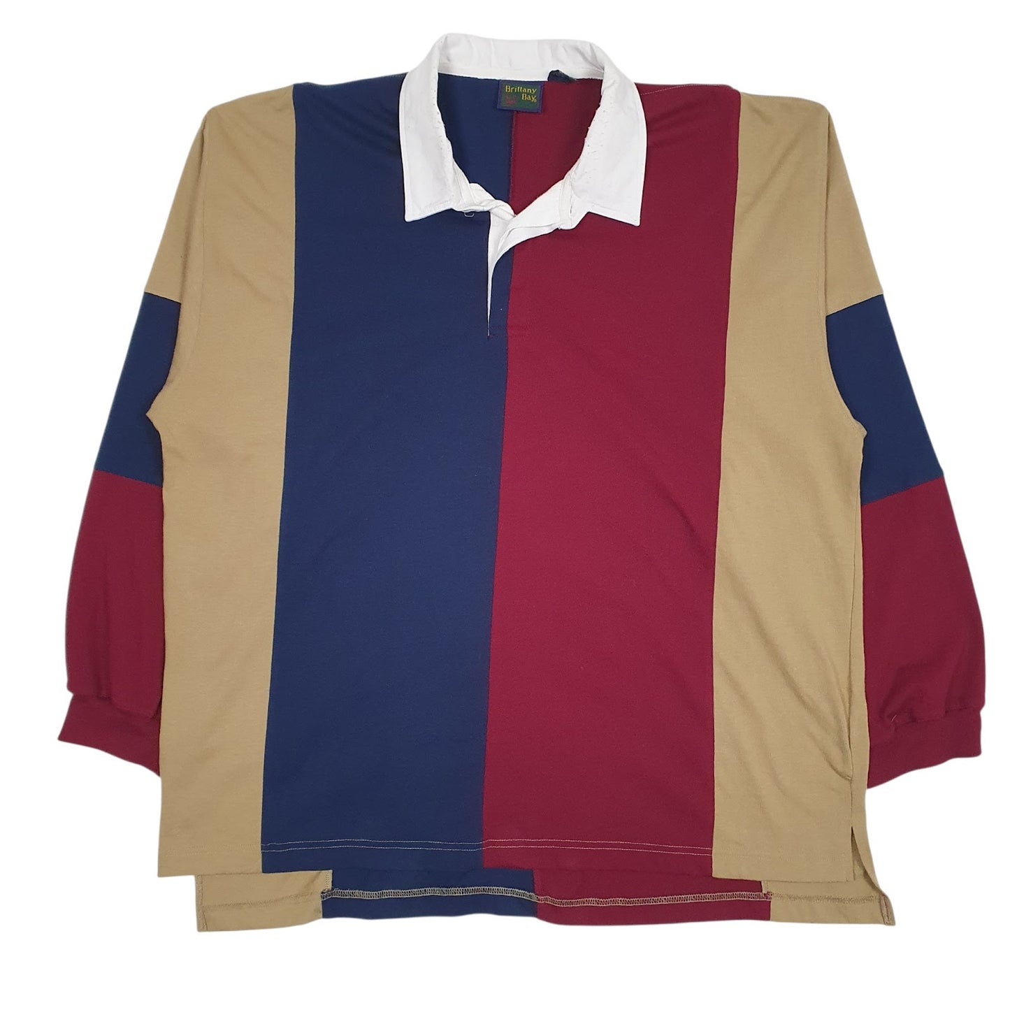 Mens Brown Brittany Bay Rugby Long Sleeve Polo Shirt