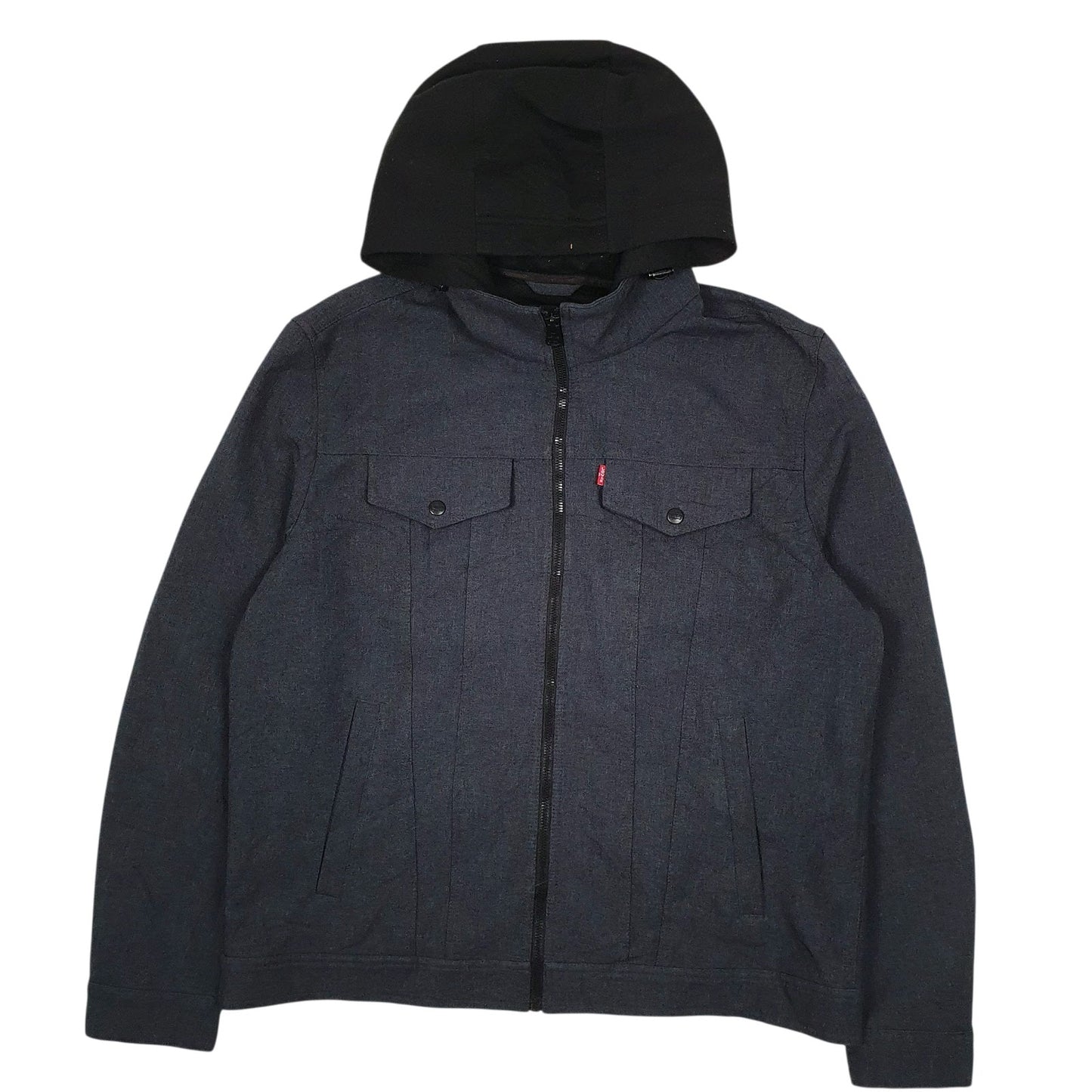 Mens Navy Levis Softshell Hoodie  Coat