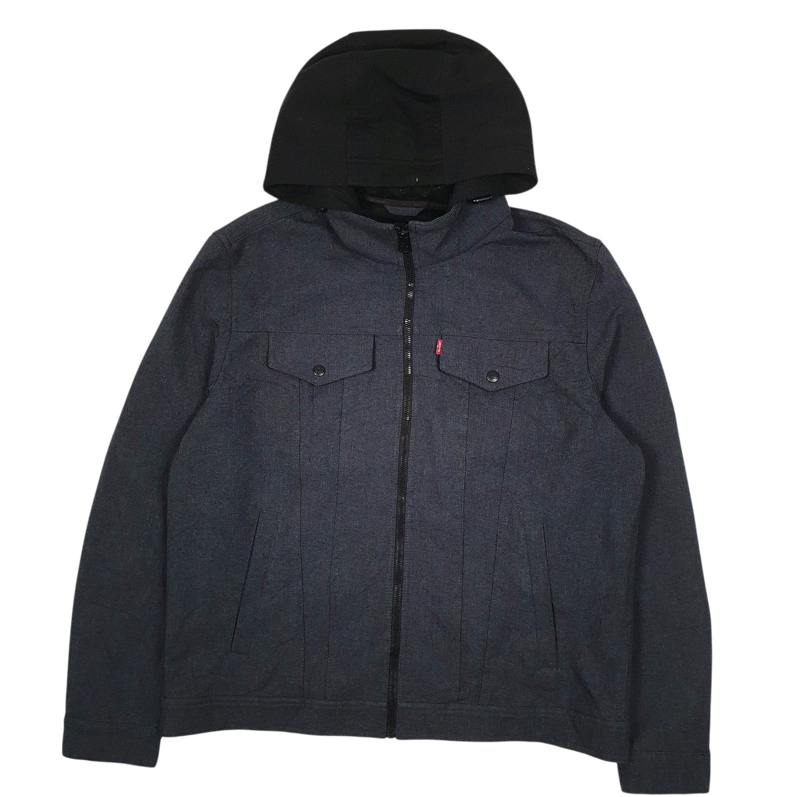 Mens Navy Levis Softshell Hoodie  Coat