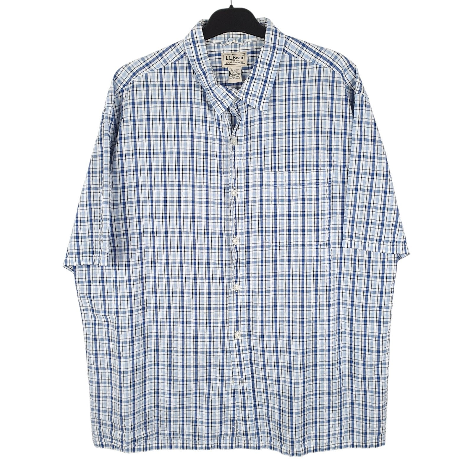 Mens Blue L.L.Bean  Short Sleeve Shirt