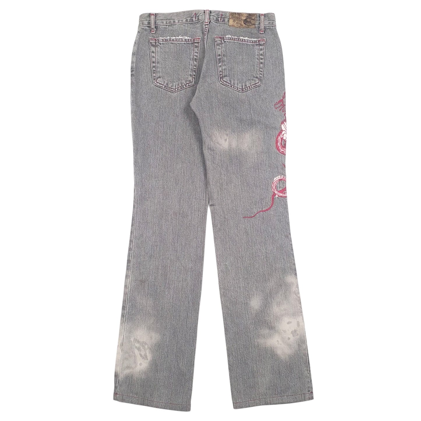 Womens Grey Cavalli Embroidered  Jeans