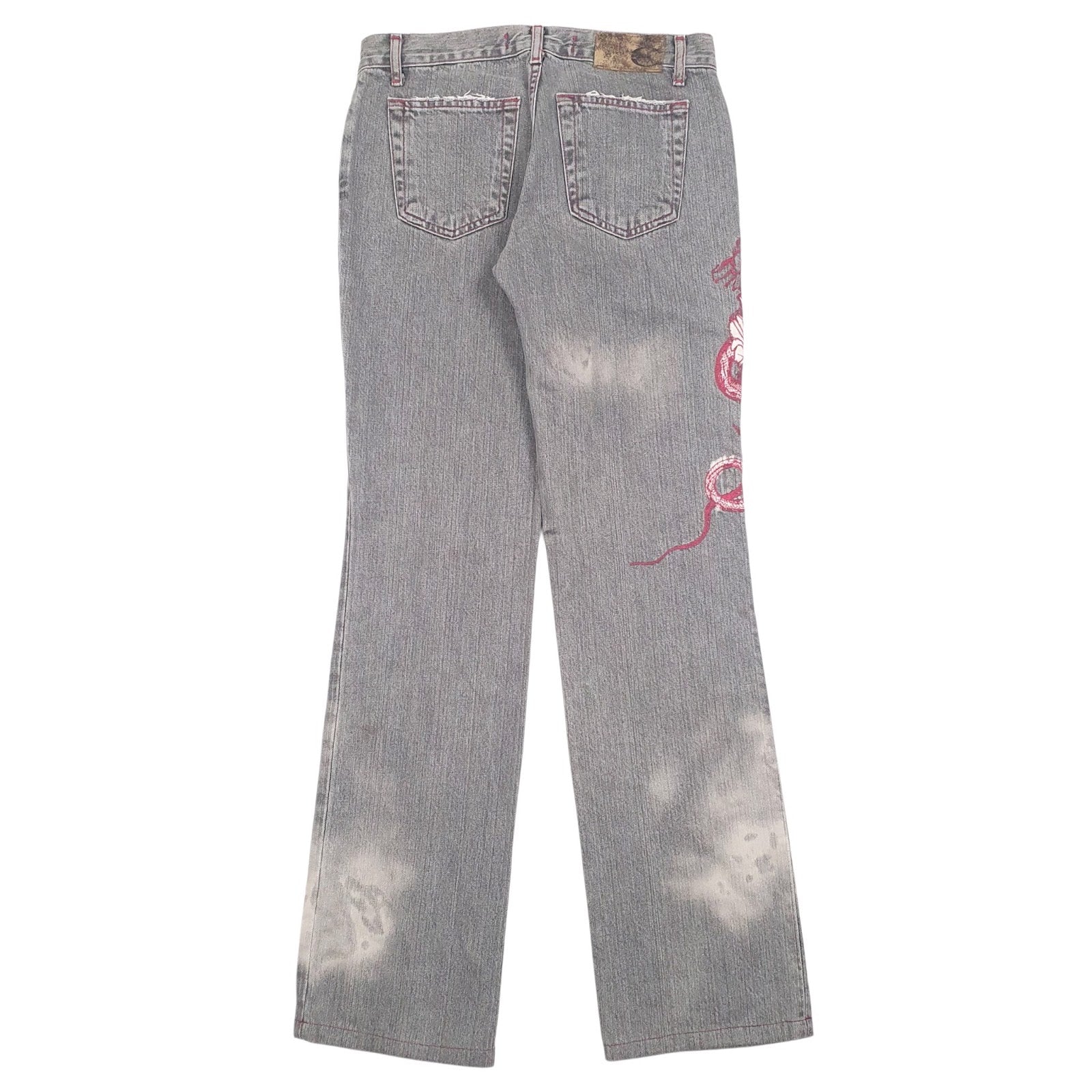 Womens Grey Cavalli Embroidered  Jeans