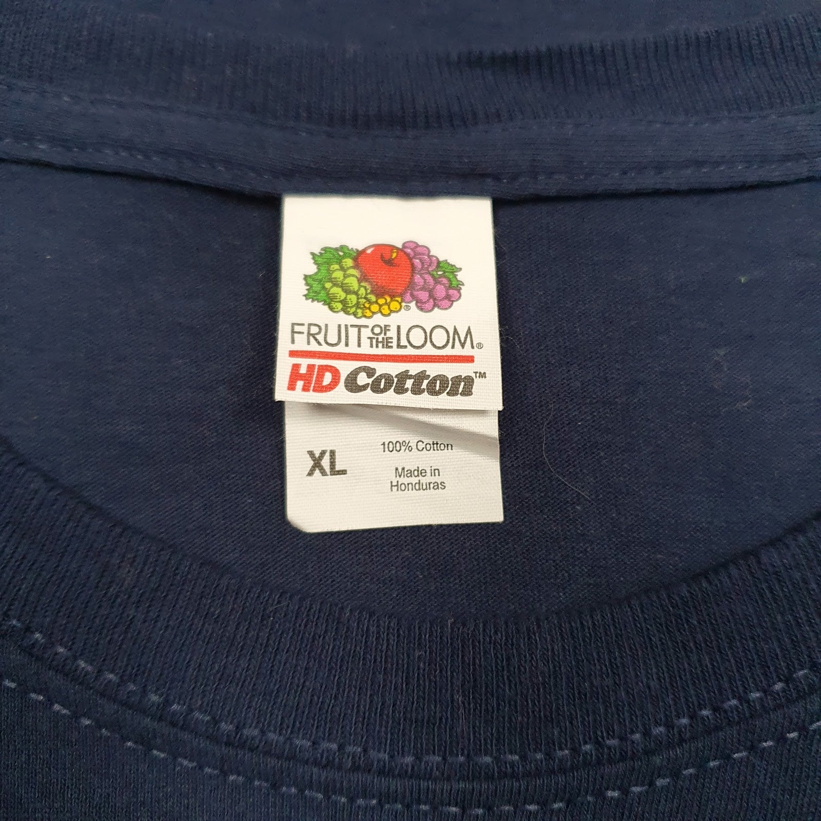 Mens Navy Fruit Of The Loom   T Shirt