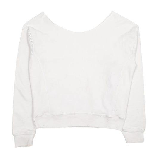 Womens White Champion  Crewneck Jumper