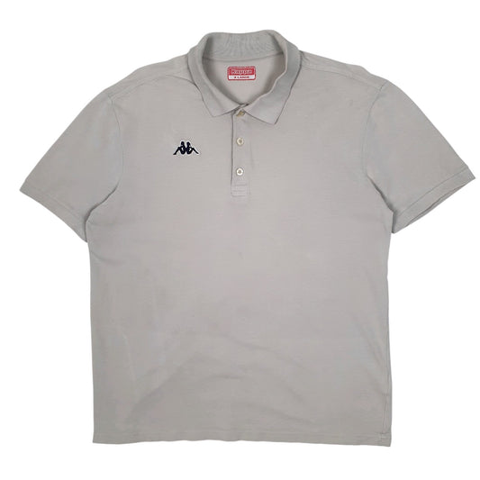 Mens Grey Kappa  Short Sleeve Polo Shirt