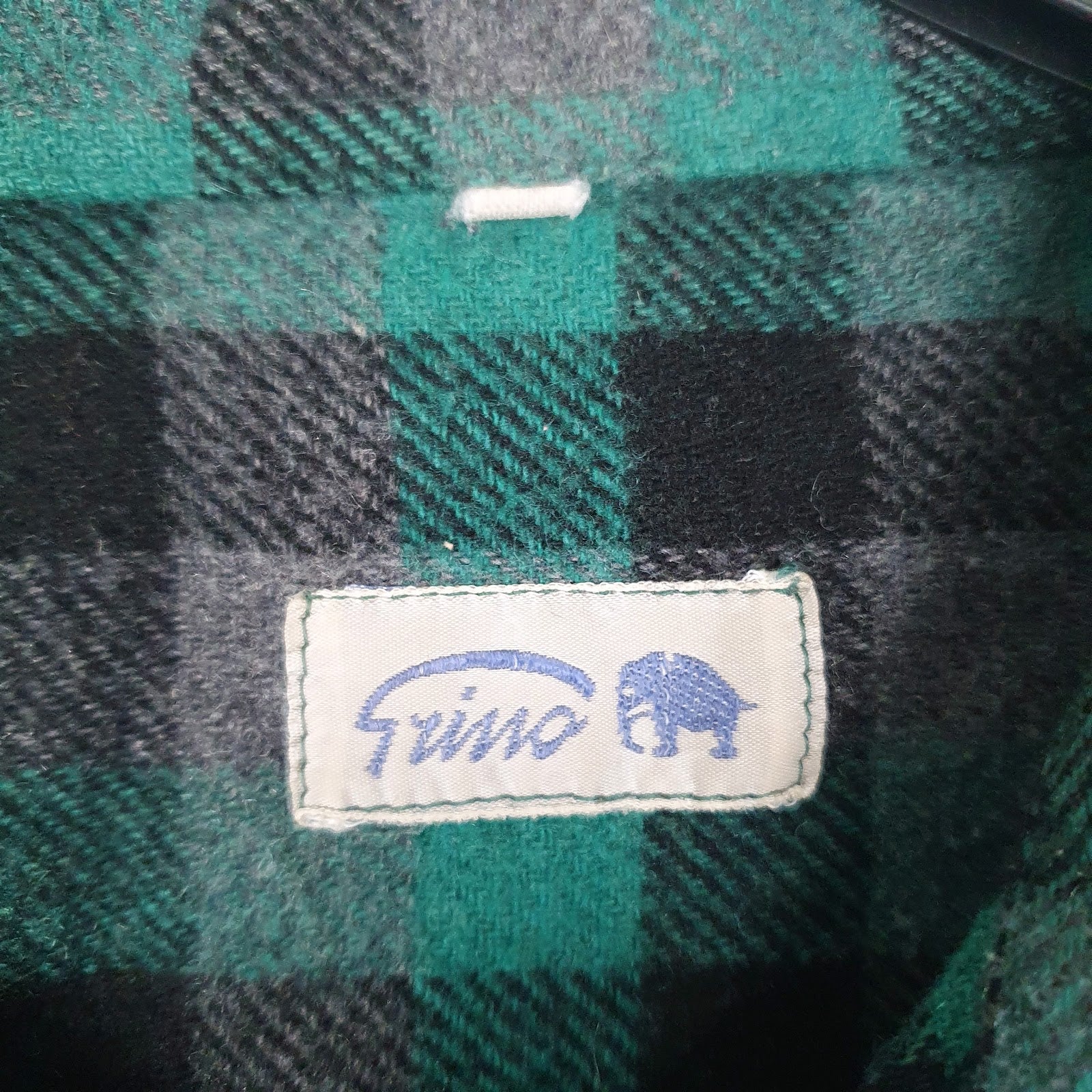 Mens Green Rhino Vintage Flannel  Shirt
