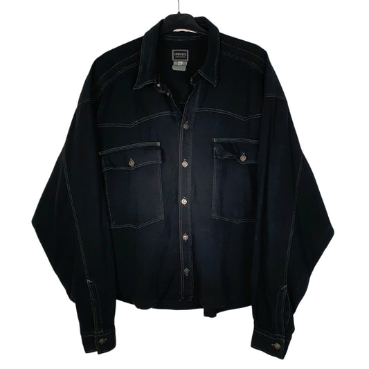 Womens Black Versace Denim Long Sleeve Shirt