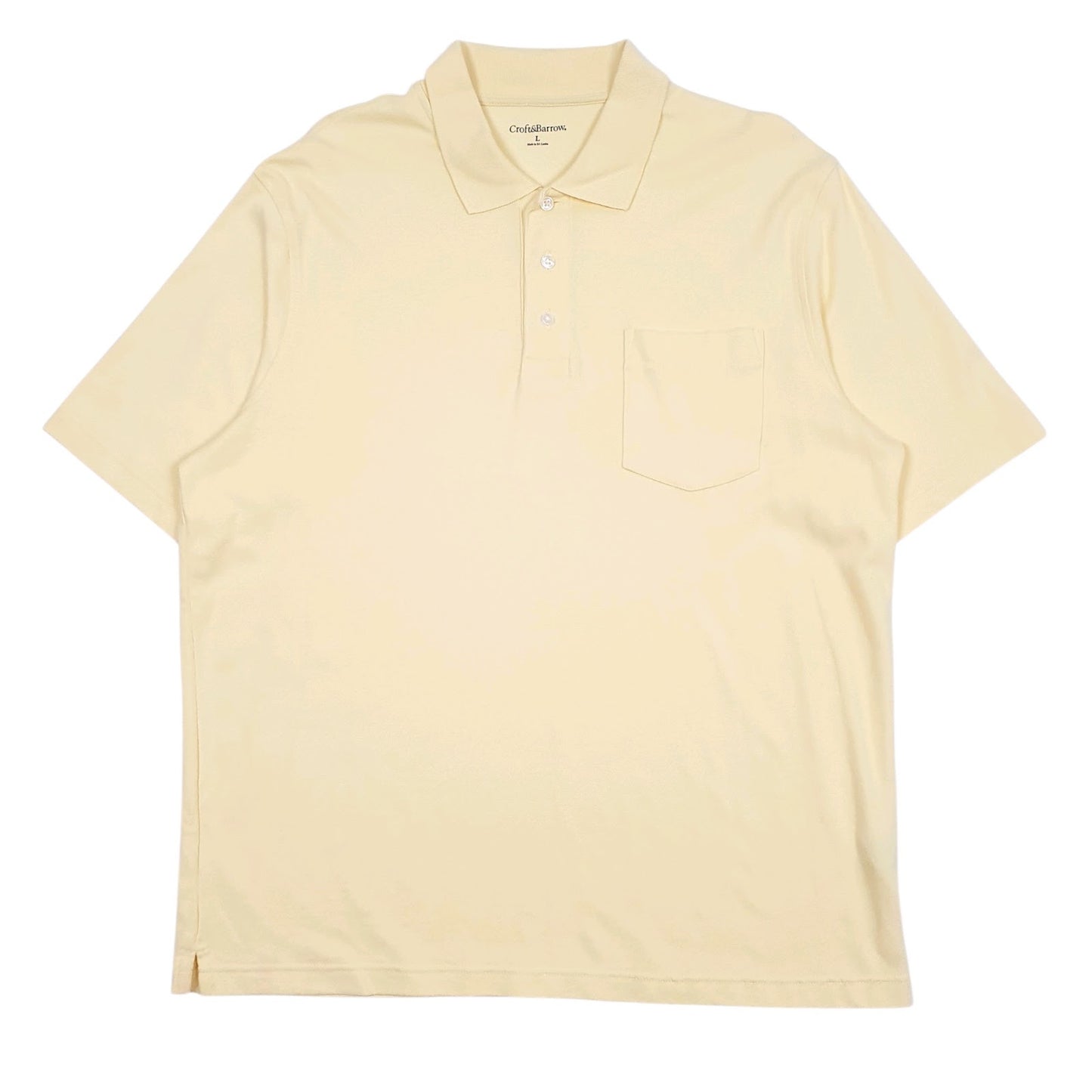 Mens Yellow Crofts & Barrow  Short Sleeve Polo Shirt