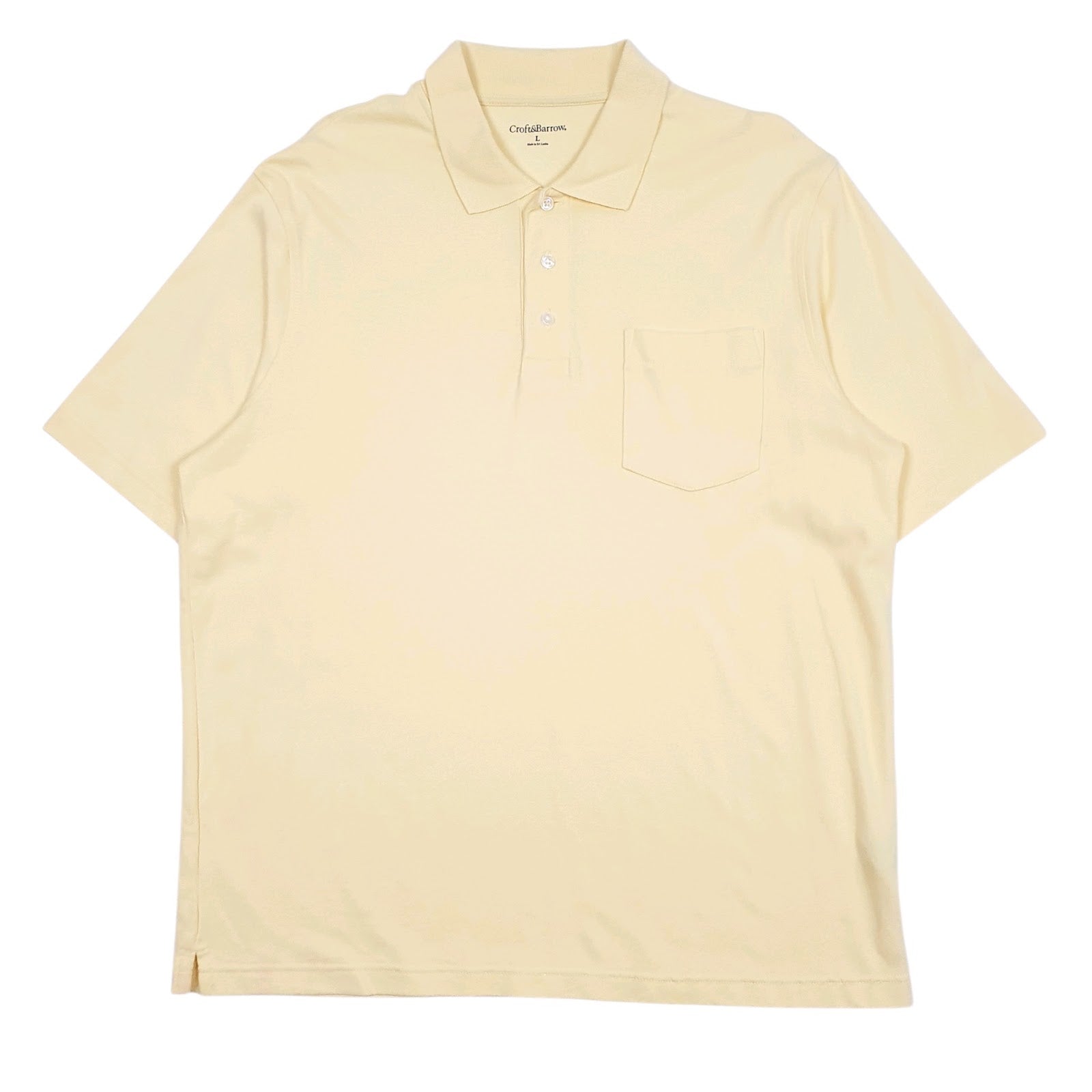 Mens Yellow Crofts & Barrow  Short Sleeve Polo Shirt