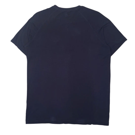 Womens Navy Armani Henley  T Shirt