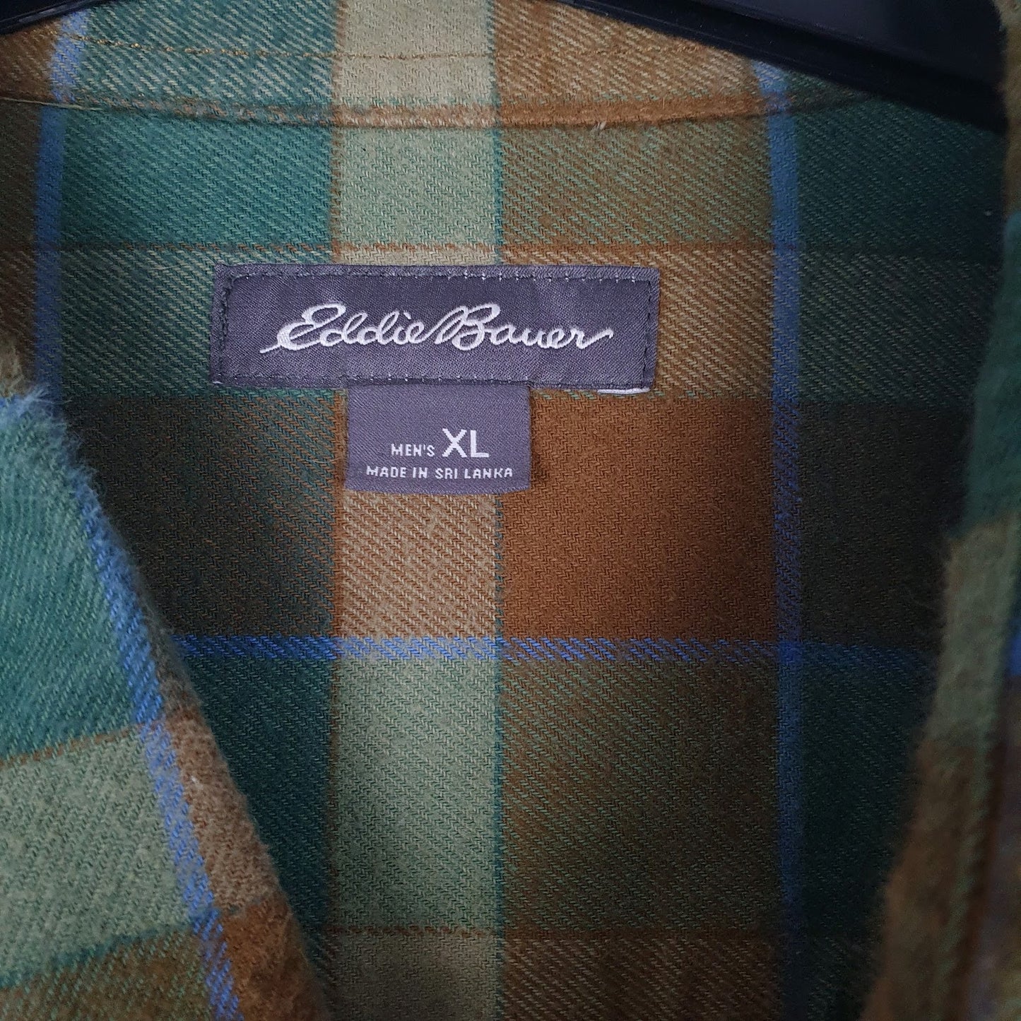 Mens Green Eddie Bauer Flannel  Shirt