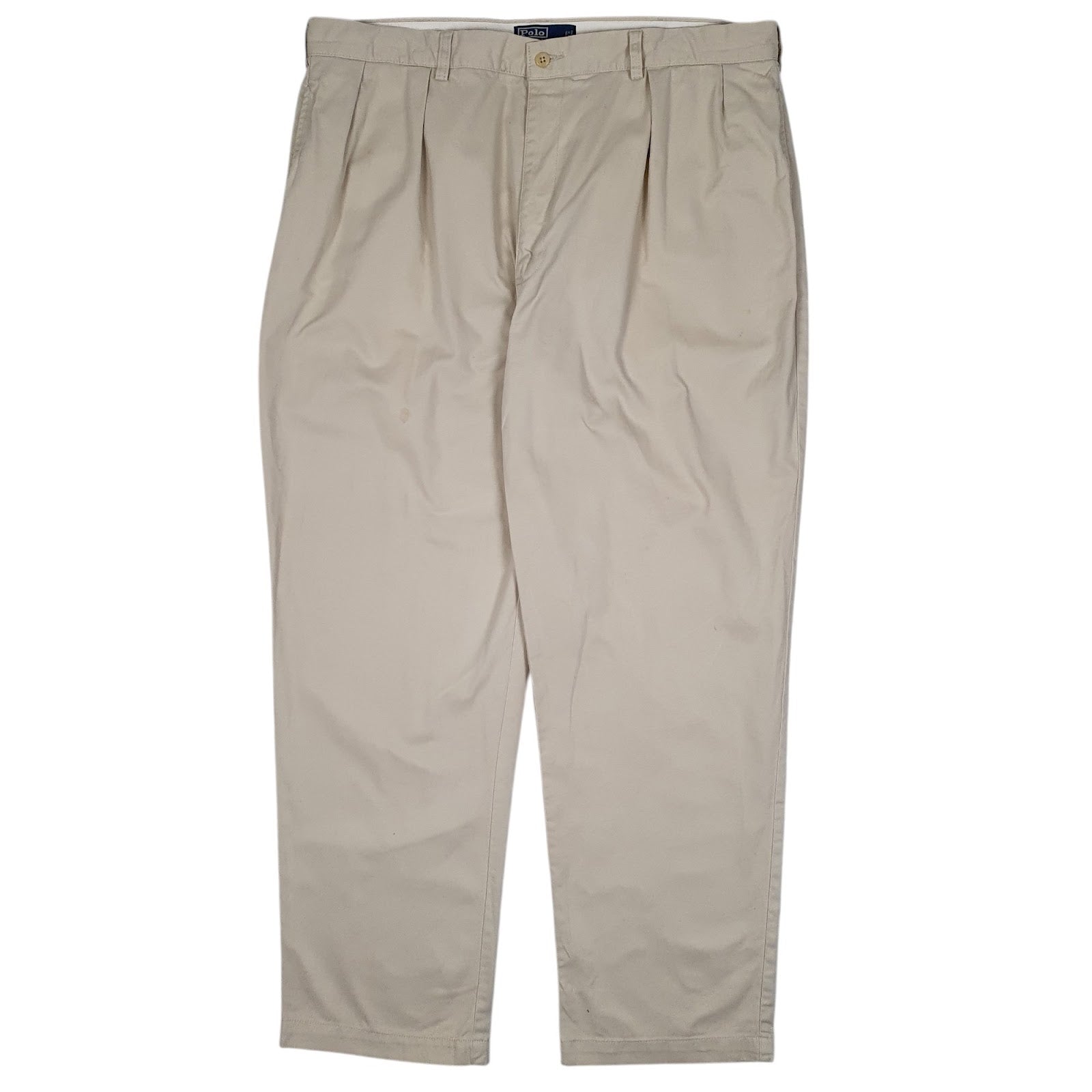 Mens Beige Polo Ralph Lauren Andrew Pant Double Pleated Chino Trousers