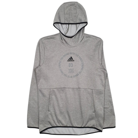Mens Grey Adidas Climawarm Hoodie Jumper