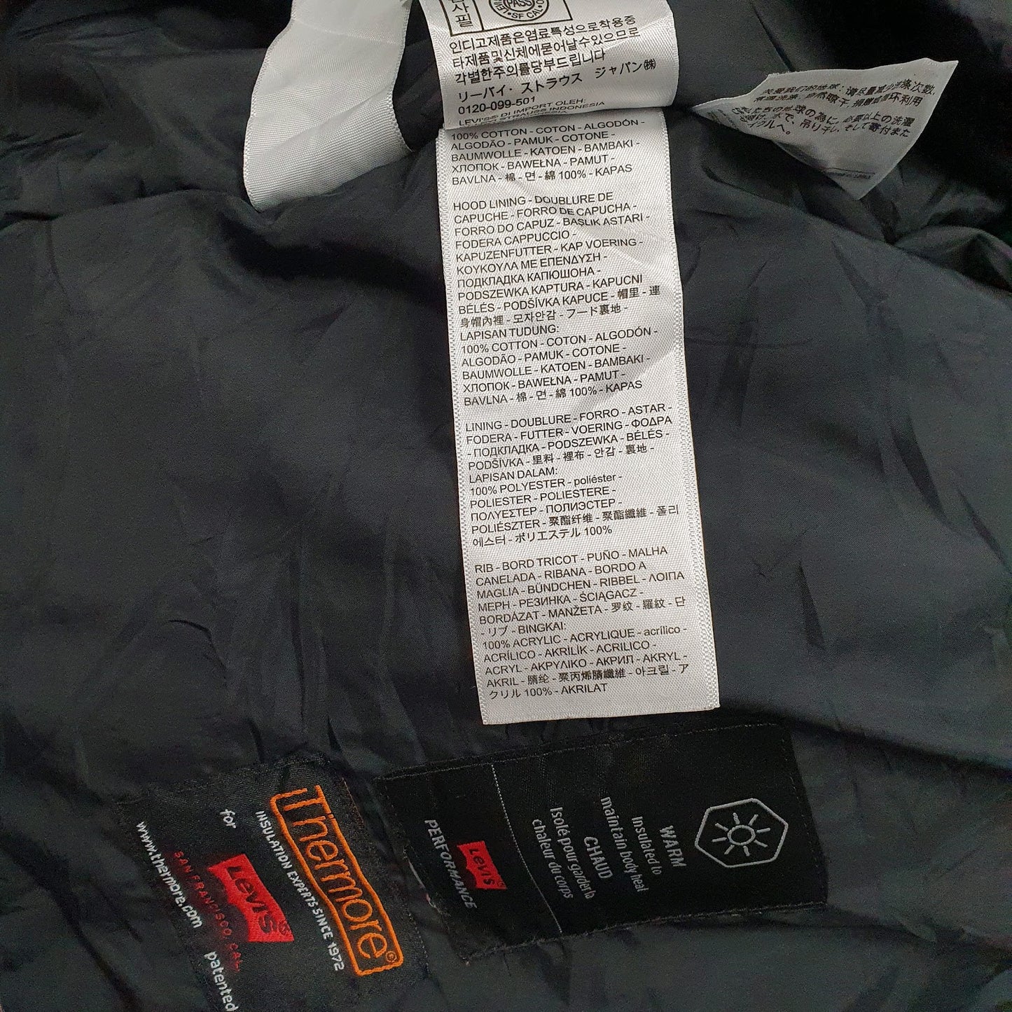 Mens Green Levis Padded Thermore  Coat