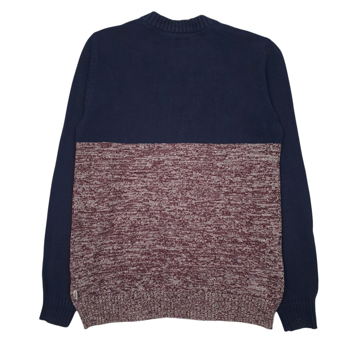 Mens Navy Vans Henley Knit Crewneck Jumper