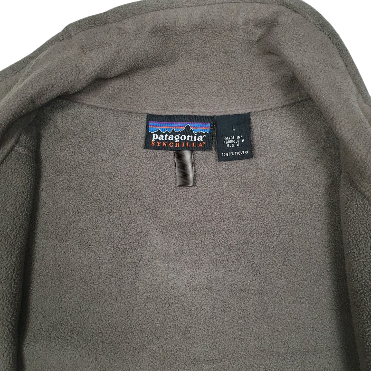 Mens Grey Patagonia Synchilla Vintage 90s Full Zip Jumper