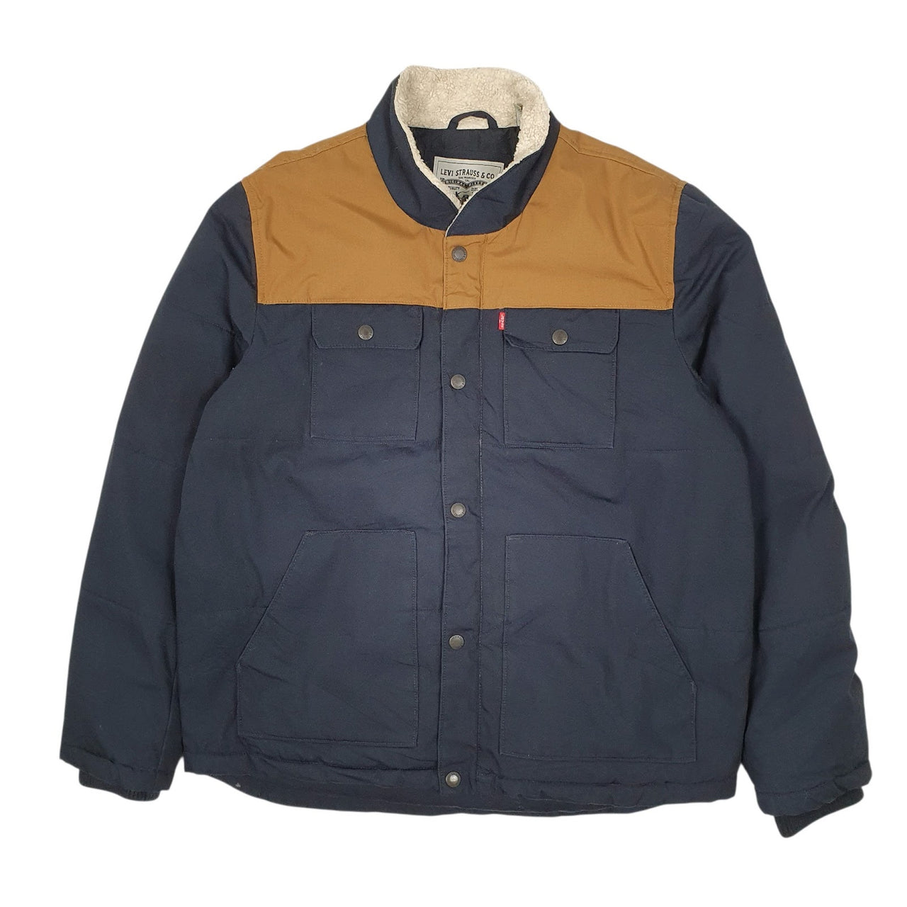 Mens Navy Levis Windbreaker Sherpa  Coat