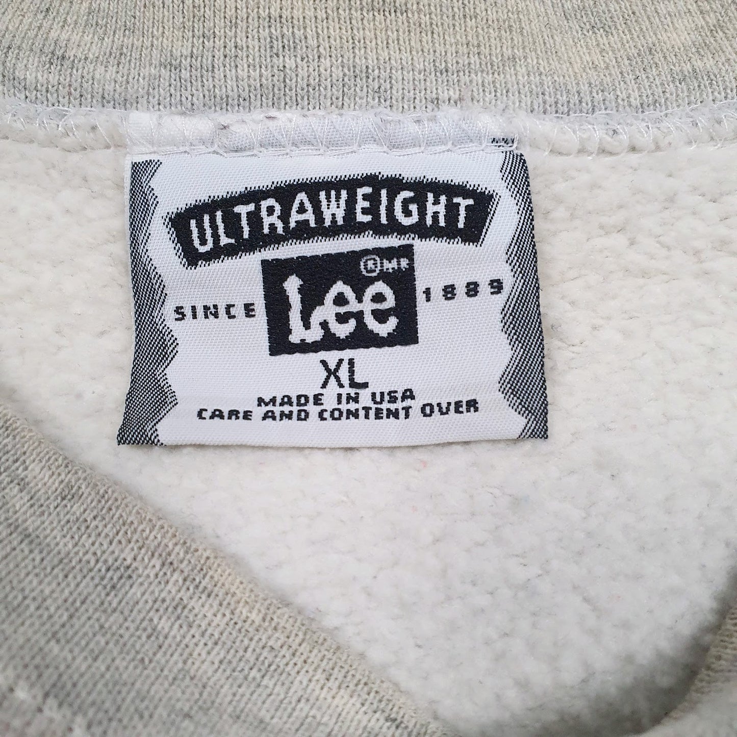 Mens Grey Lee Vintage 90s Made In USA Crewneck Jumper