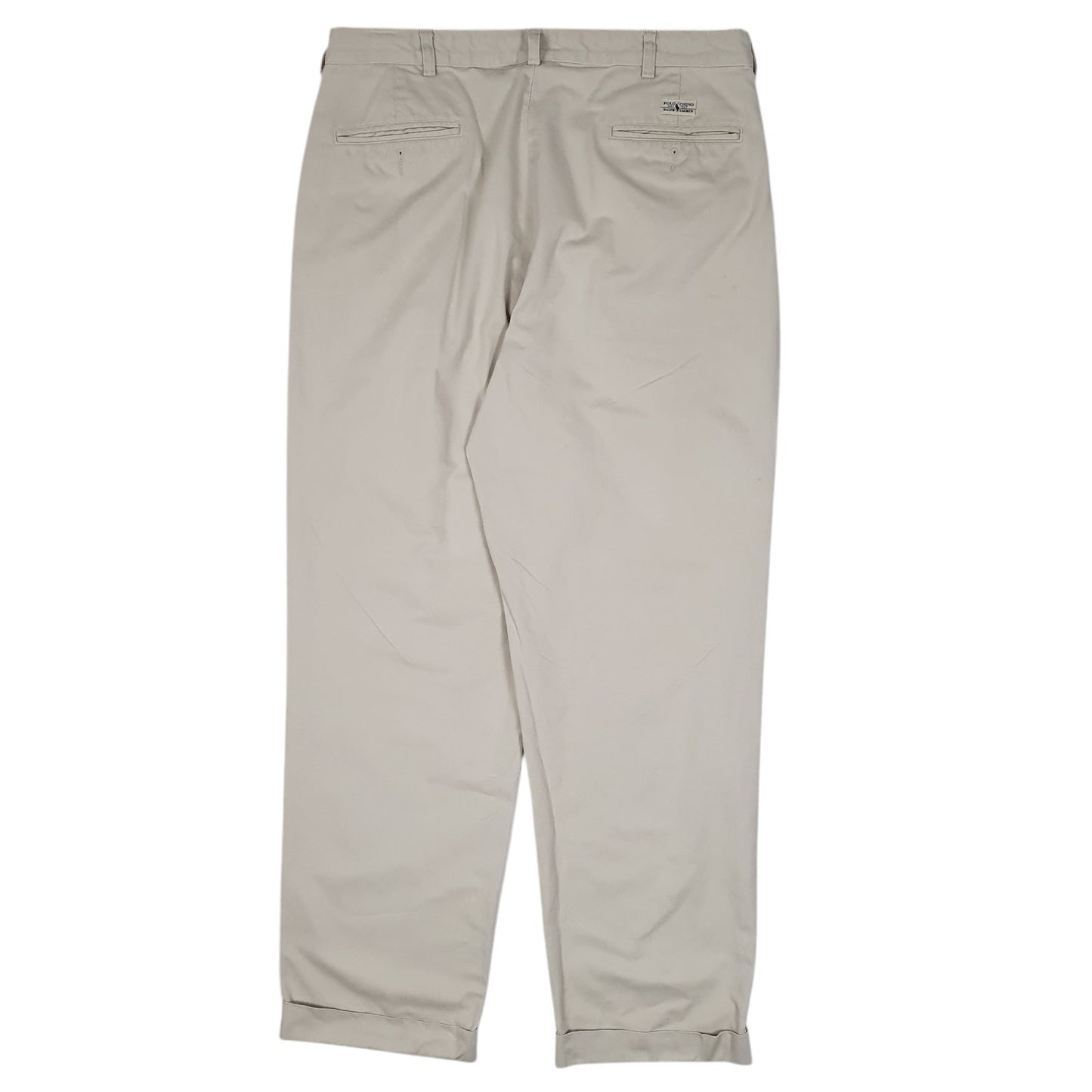 Mens Cream Polo Ralph Lauren Hammond Pant Pleated Vintage 90s  Trousers