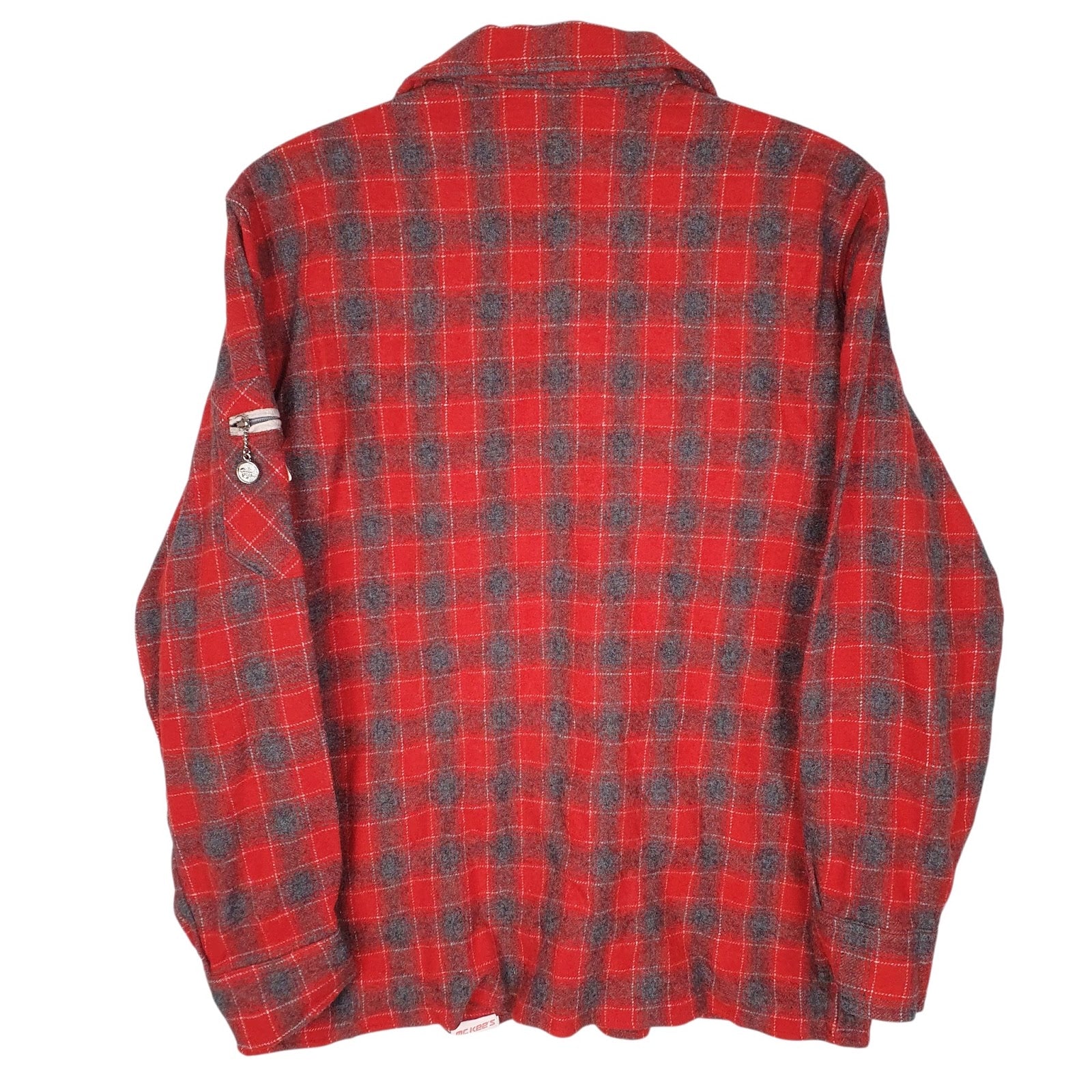 Mens Red Carlo Mauri Vintage Flannel Button Up  Shirt