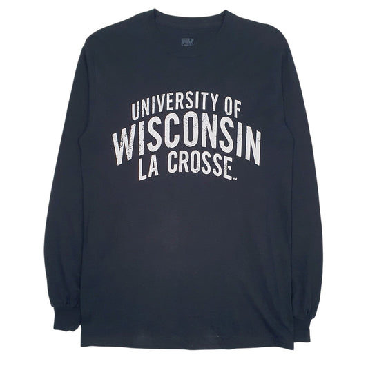 Mens Black MV Sport University Of Wisconsin La Crosse Long Sleeve T Shirt