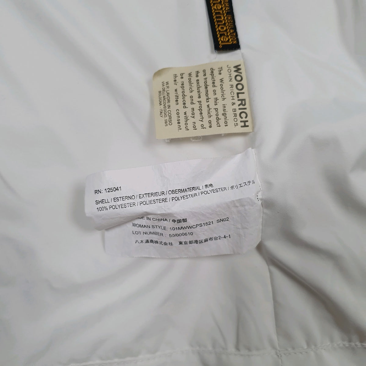 Womens White Woolrich Quilted Puffer  Coat