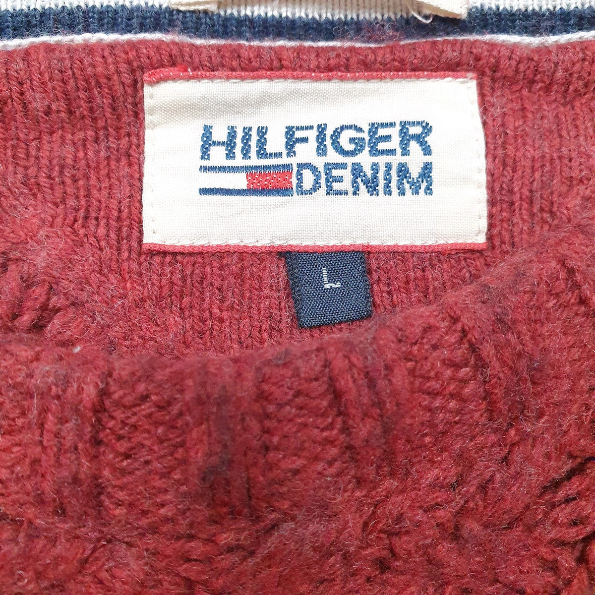 Womens Red Tommy Hilfiger Knit Crewneck Jumper