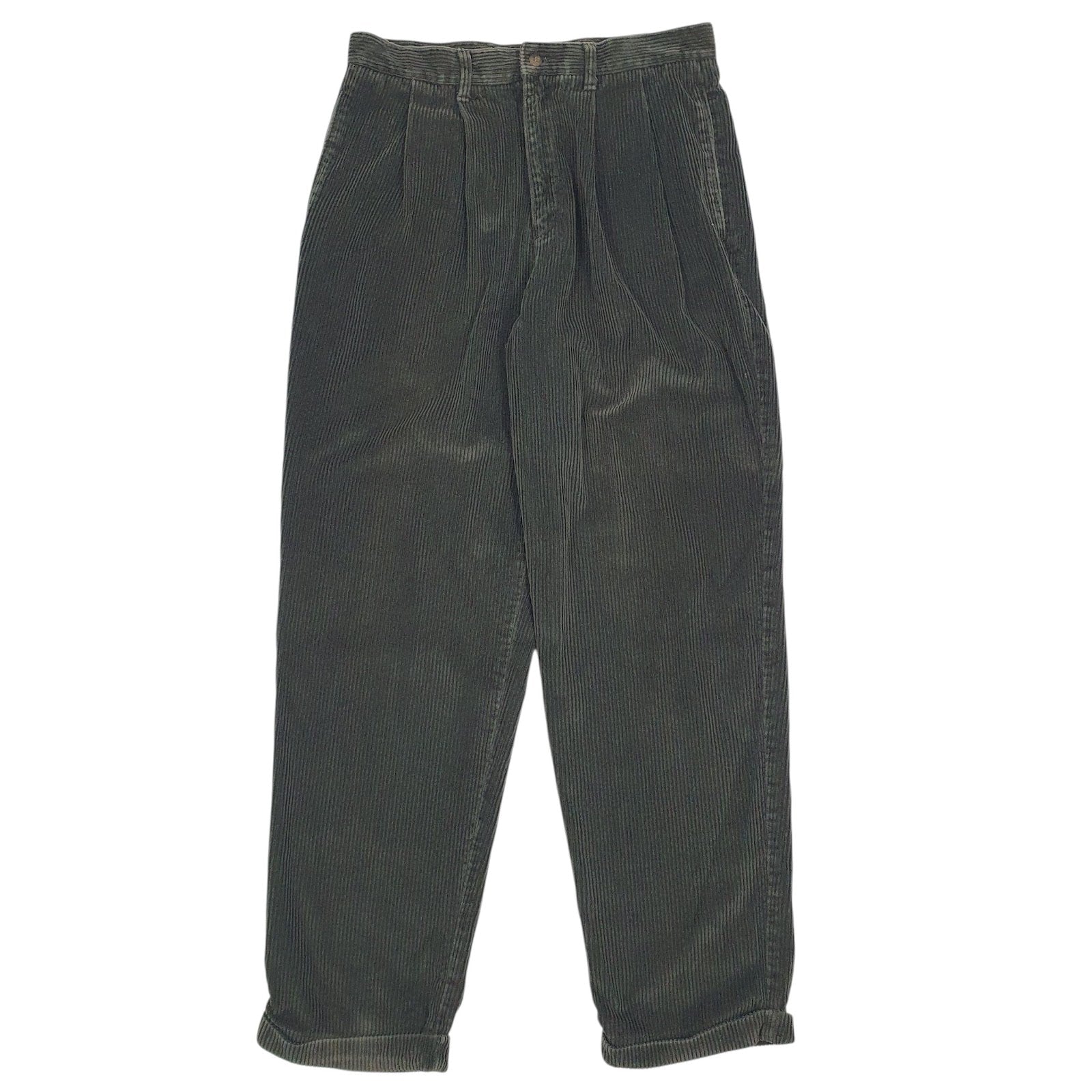 Mens Green Dockers  Corduroy Trousers