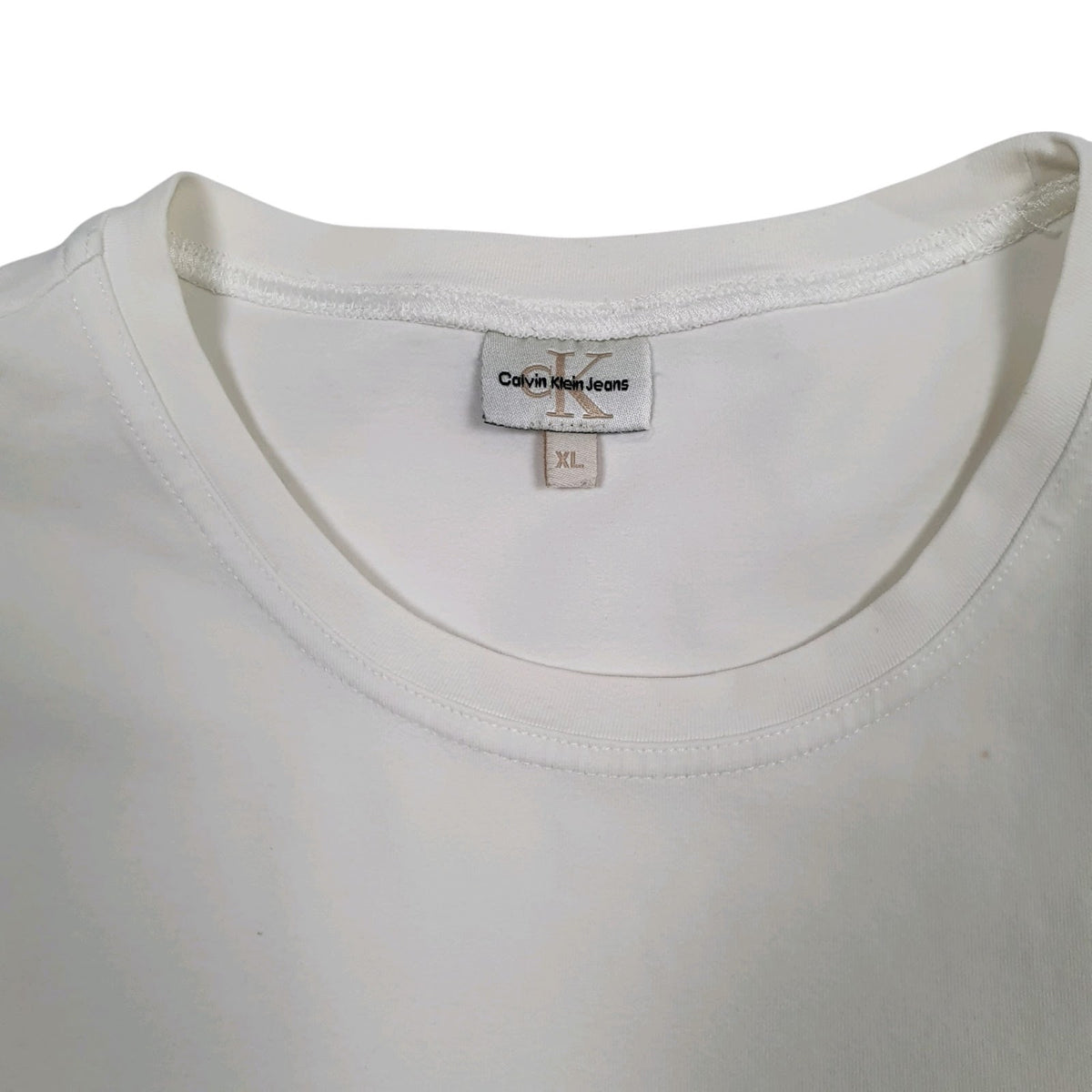 Mens White Calvin Klein   T Shirt