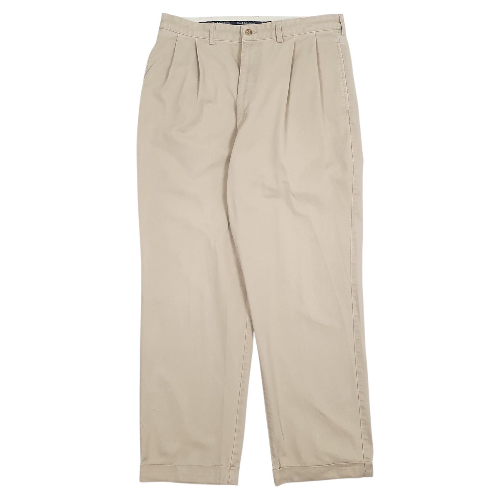 Mens Brown Polo Ralph Lauren Double Pleated Chino Trousers