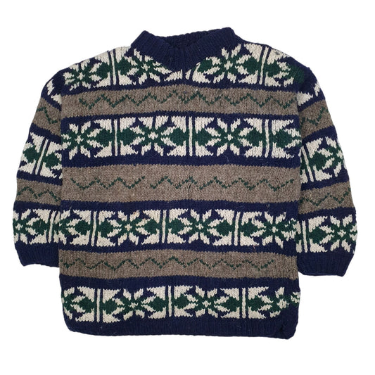 Mens Grey Sisandina Handicrafts Knitwear Crewneck Jumper