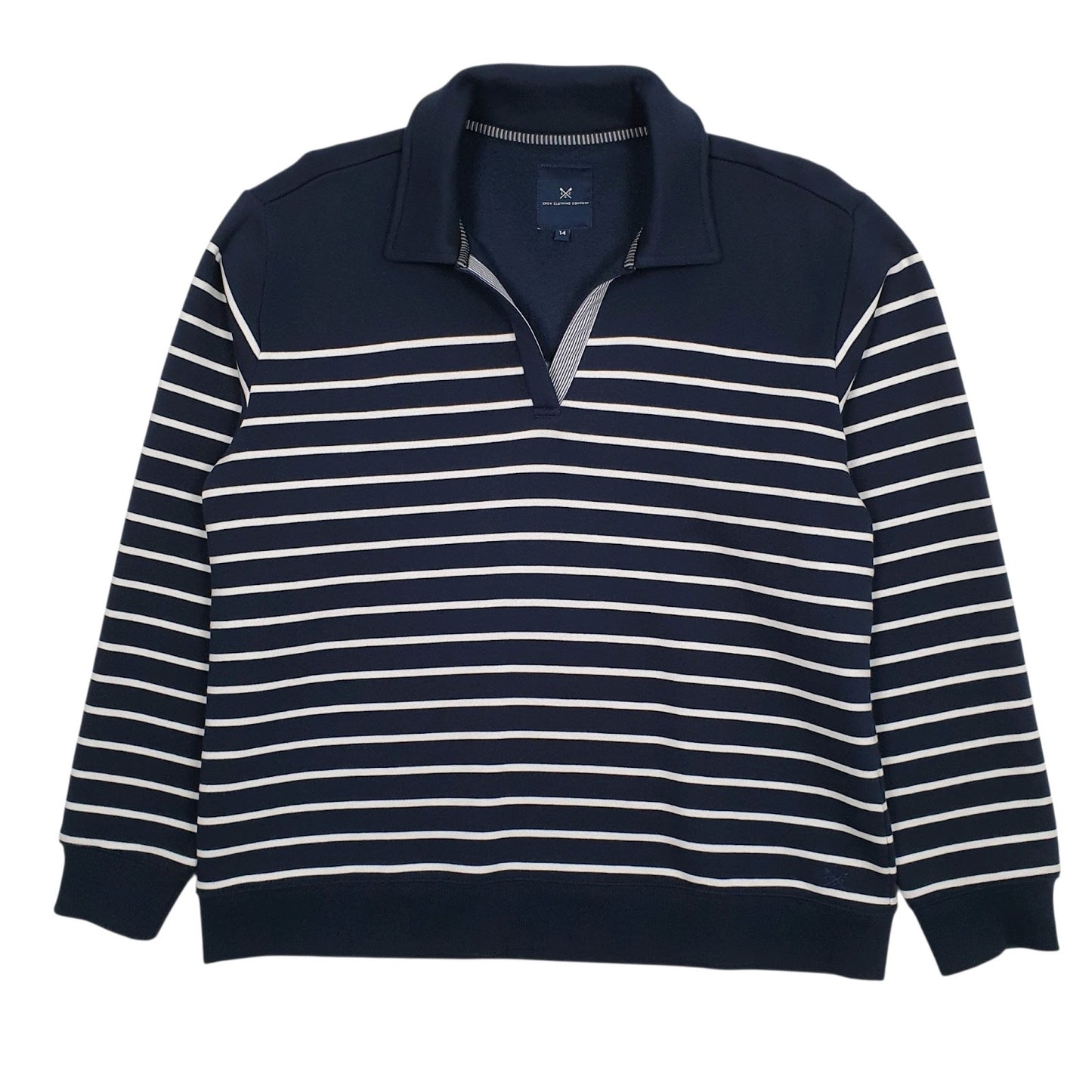 Womens Navy Crew Clothing Co  Quarter Zip Jumper