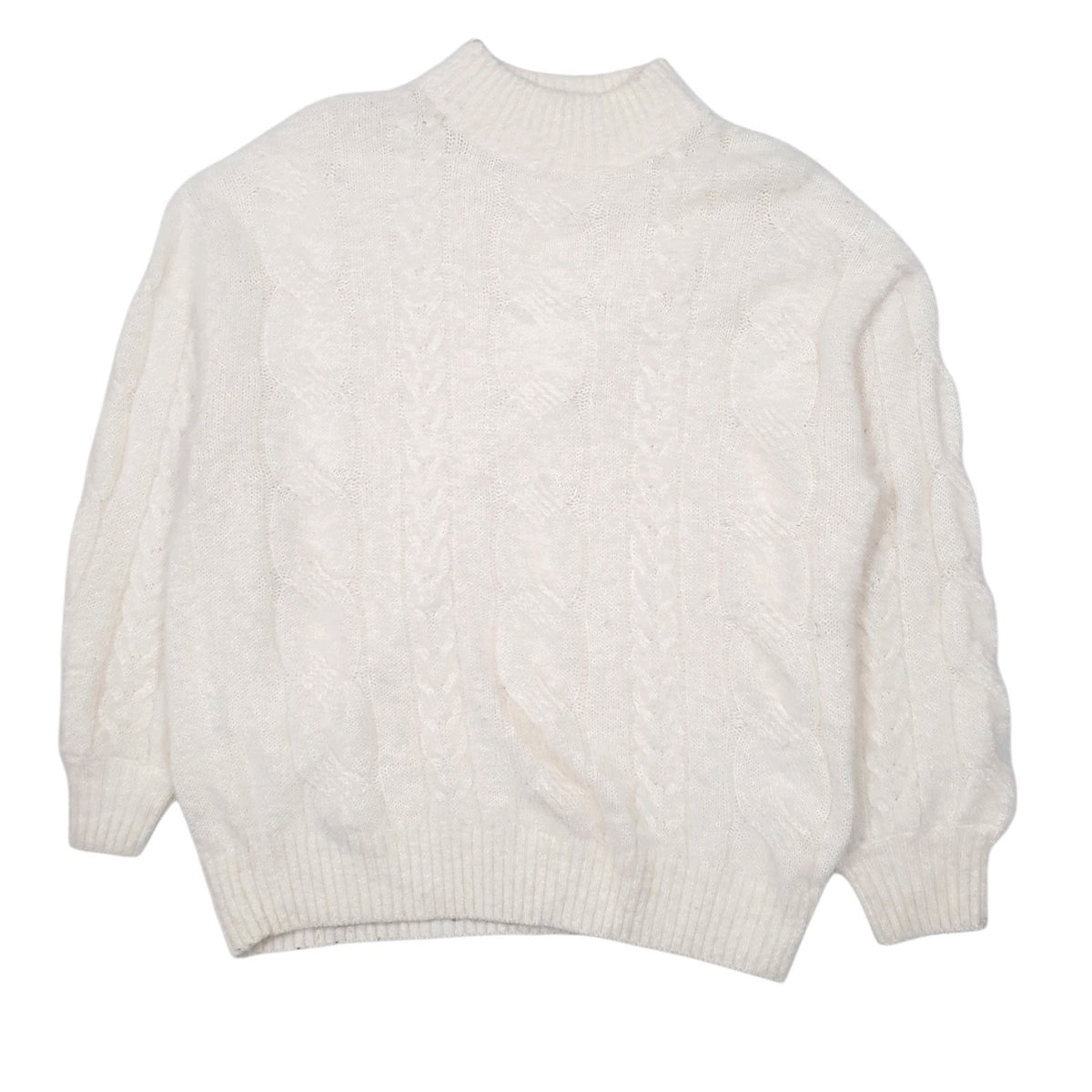 Womens Cream Glacier Fluffy Knit Crewneck Jumper