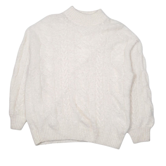 Womens Cream Glacier Fluffy Knit Crewneck Jumper