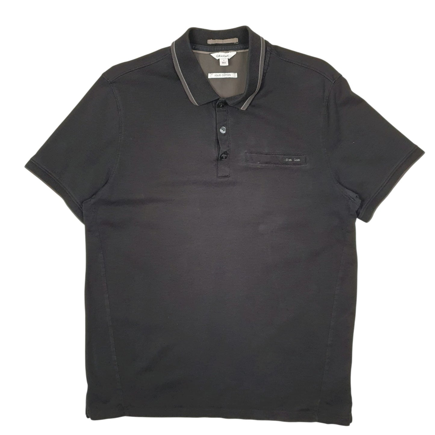 Mens Black Calvin Klein  Short Sleeve Polo Shirt