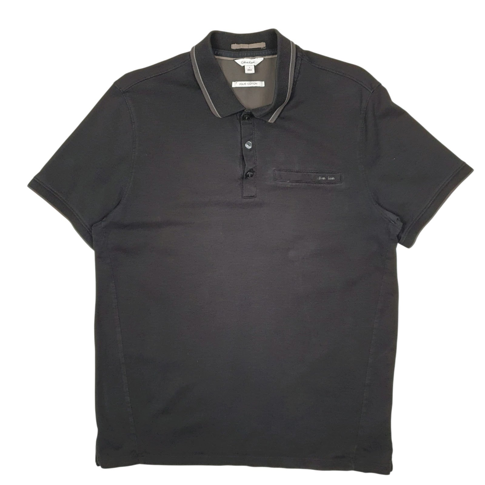 Mens Black Calvin Klein  Short Sleeve Polo Shirt