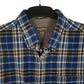 Mens Blue Eddie Bauer Heavyweight Flannel Plaid  Shirt
