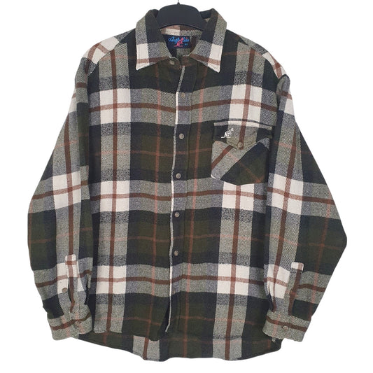Mens Green Australian Vintage Flannel Long Sleeve Shirt