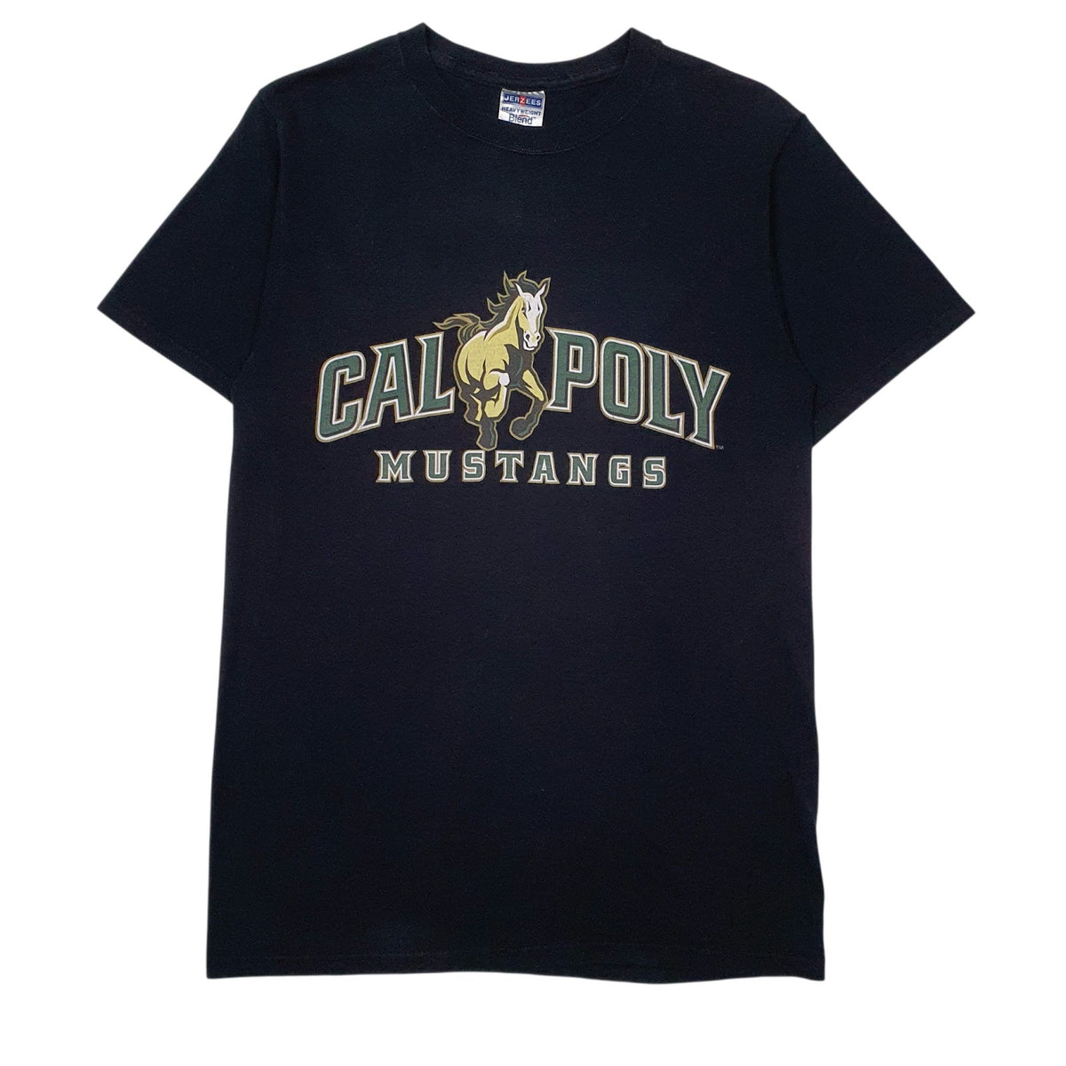 Mens Black Jerzees Cal Poly Mustang Short Sleeve T Shirt