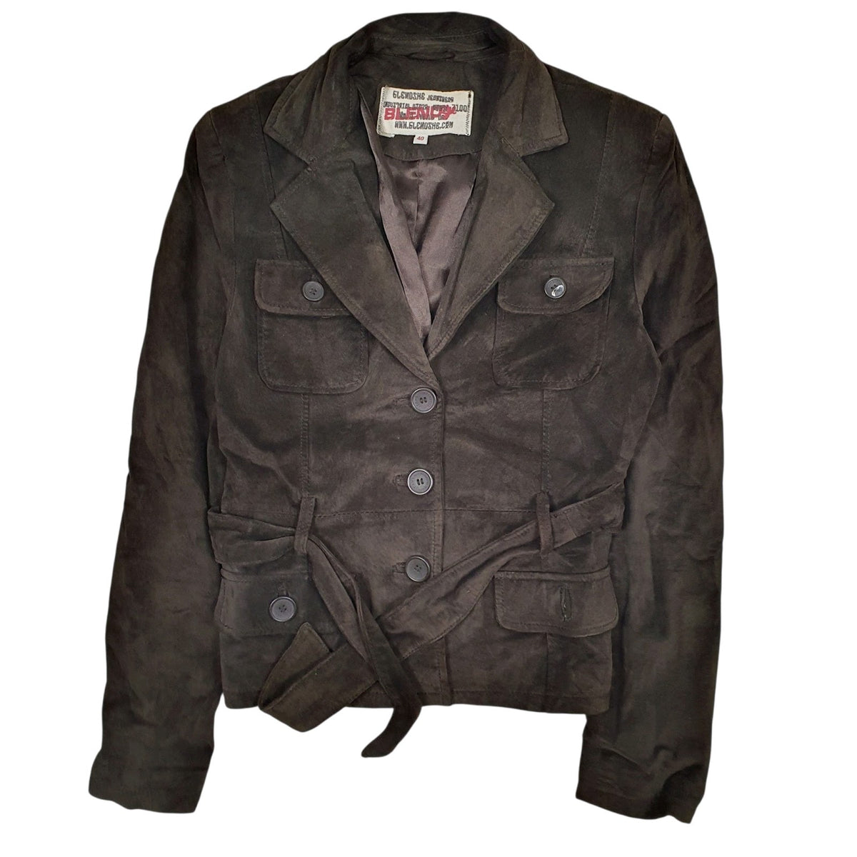 Womens Grey Blenoshe Bomber Suede  Coat