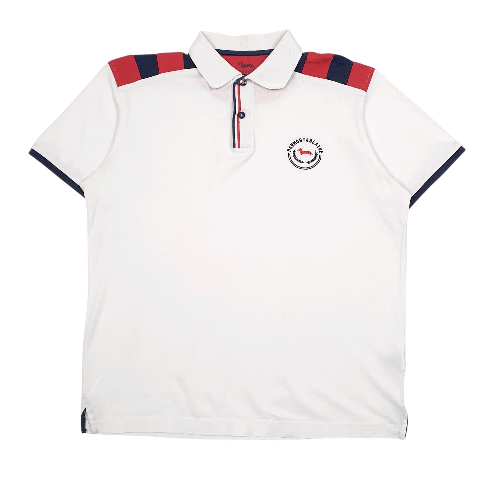 Mens White Harmont & Blaine  Short Sleeve Polo Shirt