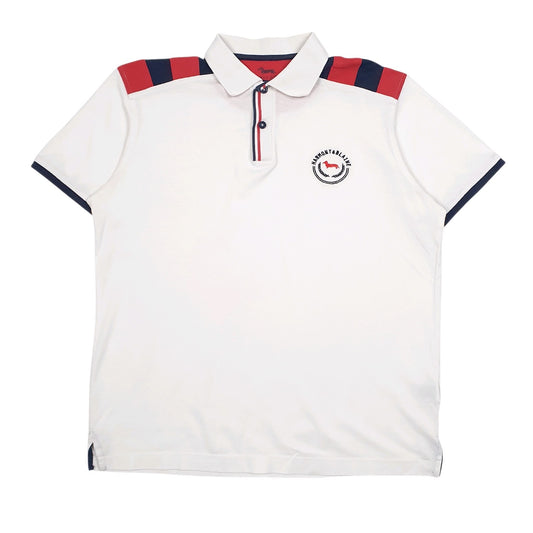 Mens White Harmont & Blaine  Short Sleeve Polo Shirt